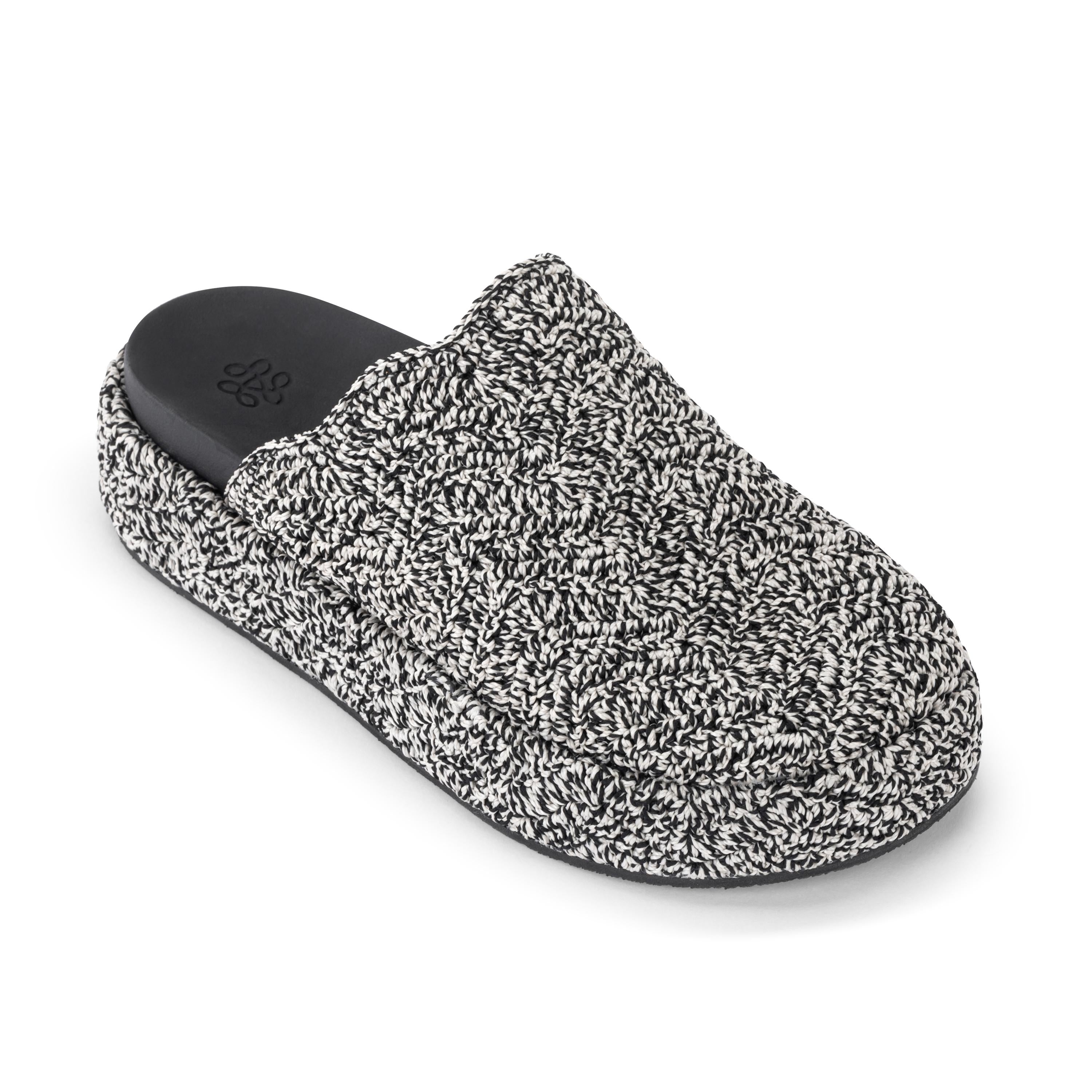 The Sak Bryn Platform Clog - Hand Crochet - Moonlight Static Ripple