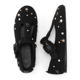 The Sak Leland T Strap Ballet Flat - Hand Crochet - Black Star Beads