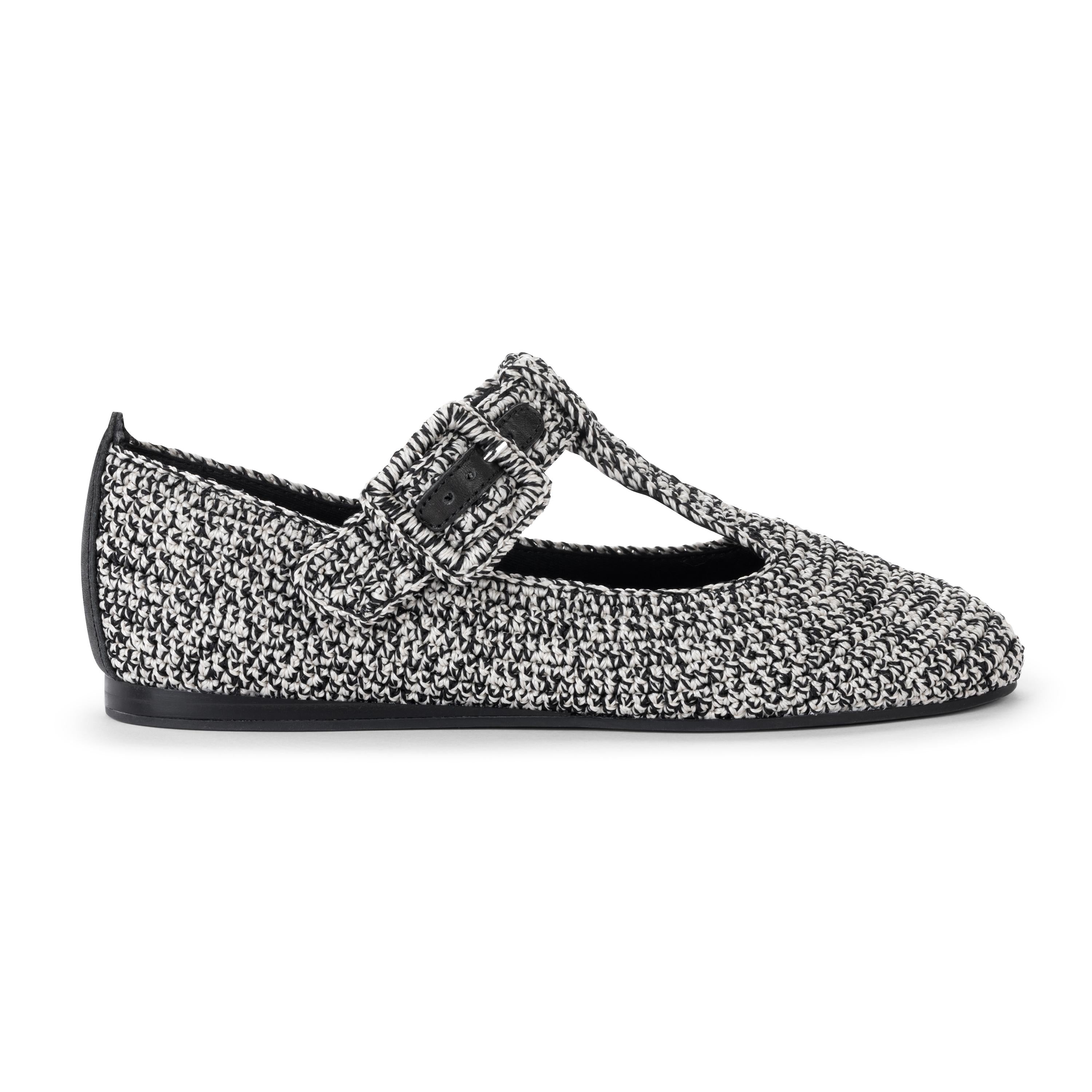 The Sak Leland T Strap Ballet Flat - Hand Crochet - Moonlight Static