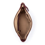 The Sak Juniper Small Hobo - Leather - Black Cherry Suede Woven
