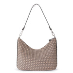 The Sak Juniper Small Hobo - Leather - Mushroom Suede Sand Suede Woven