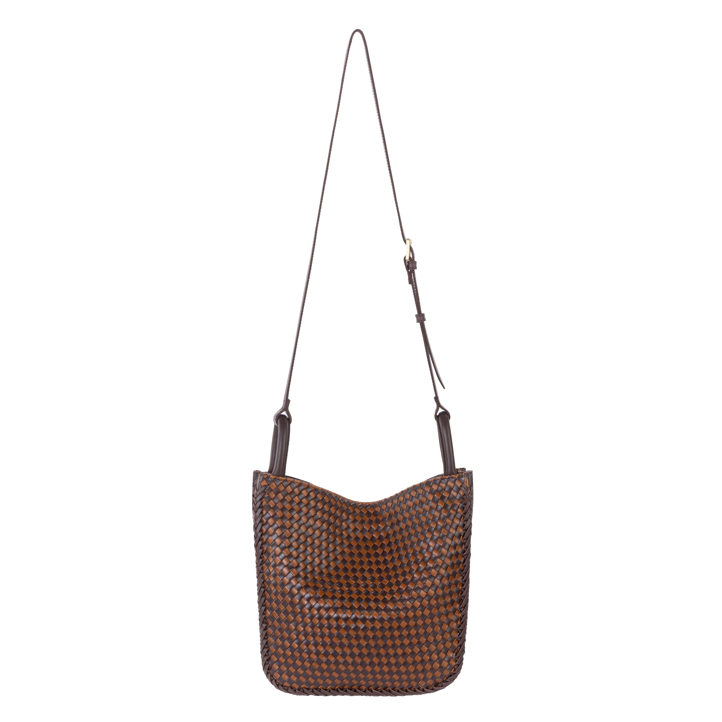 The Sak Los Feliz Crossbody - Leather - Mahogany Cognac Woven