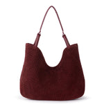 The Sak Los Feliz Large Tote - Leather - Black Cherry Suede Woven
