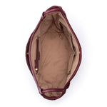 The Sak Los Feliz Large Tote - Leather - Black Cherry Suede Woven