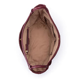 The Sak Los Feliz Large Tote - Leather - Black Cherry Suede Woven
