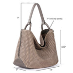 The Sak Los Feliz Large Tote - Leather - Mushroom Suede Sand Suede Woven