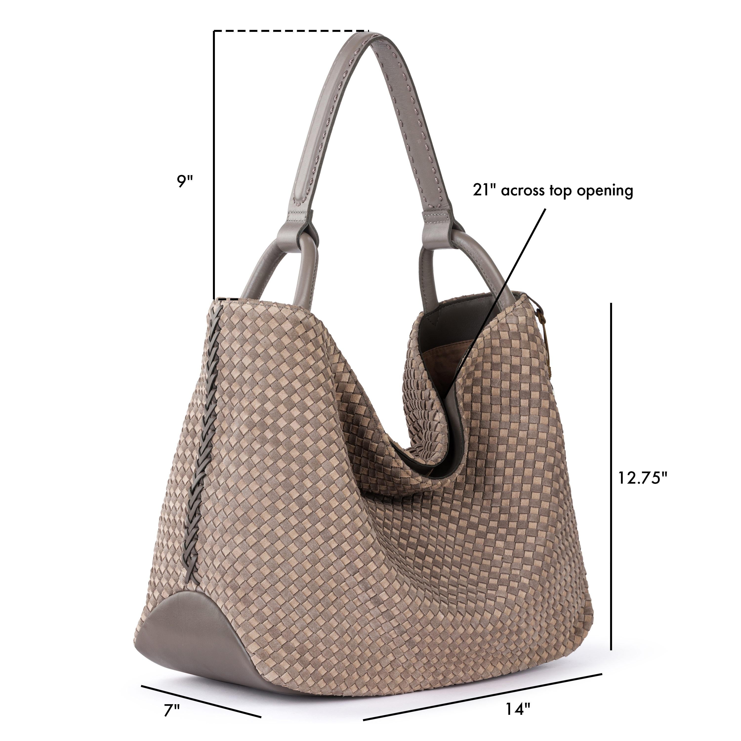 The Sak Los Feliz Large Tote - Leather - Mushroom Suede Sand Suede Woven