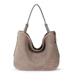 The Sak Los Feliz Large Tote - Leather - Mushroom Suede Sand Suede Woven