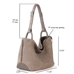 The Sak Los Feliz Medium Tote - Leather - Mushroom Suede Sand Suede Woven