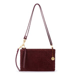 The Sak Vita Convertible Wristlet - Leather - Black Cherry Suede Woven