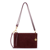 The Sak Vita Convertible Wristlet - Leather - Black Cherry Suede Woven