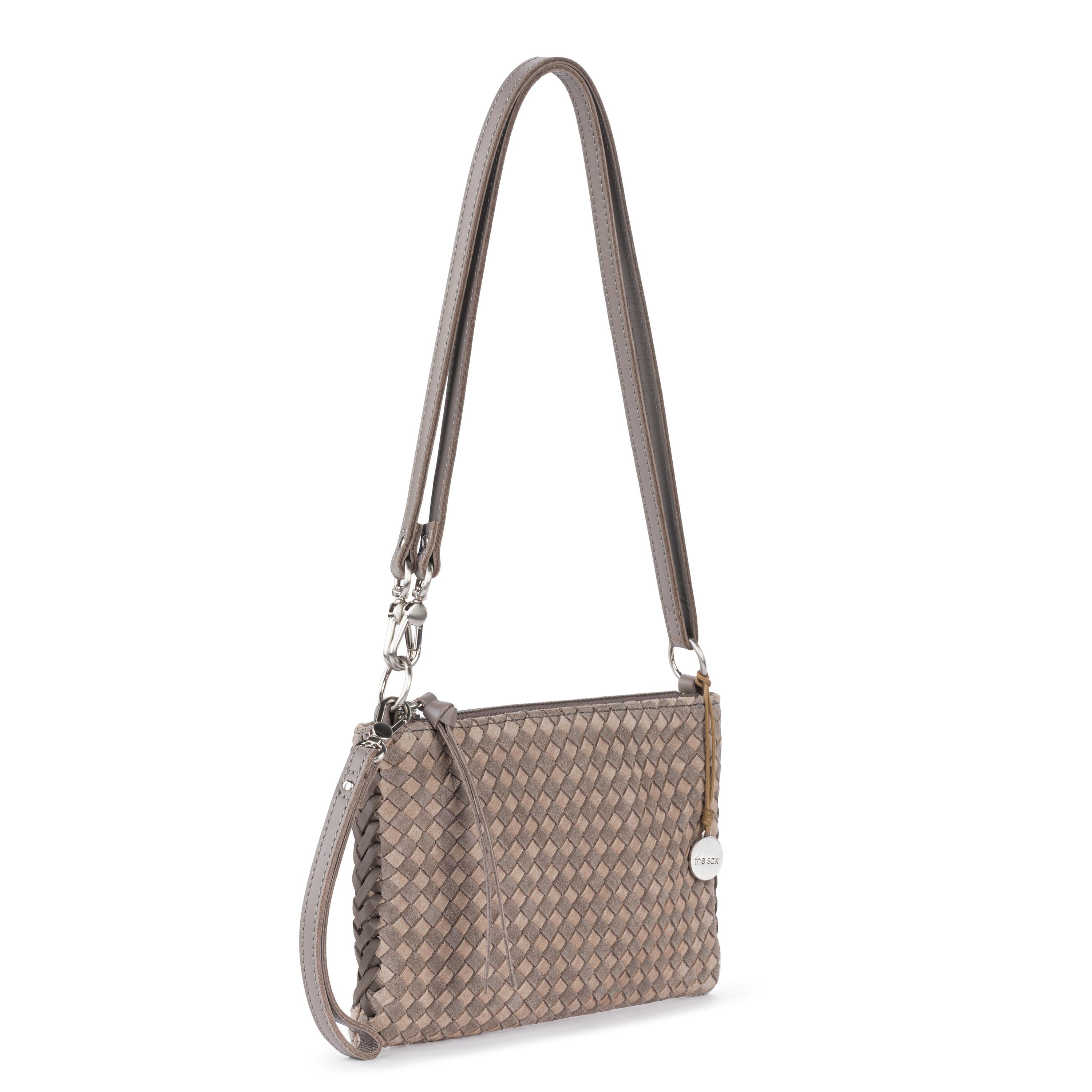 The Sak Vita Convertible Wristlet - Leather - Mushroom Suede Sand Suede Woven