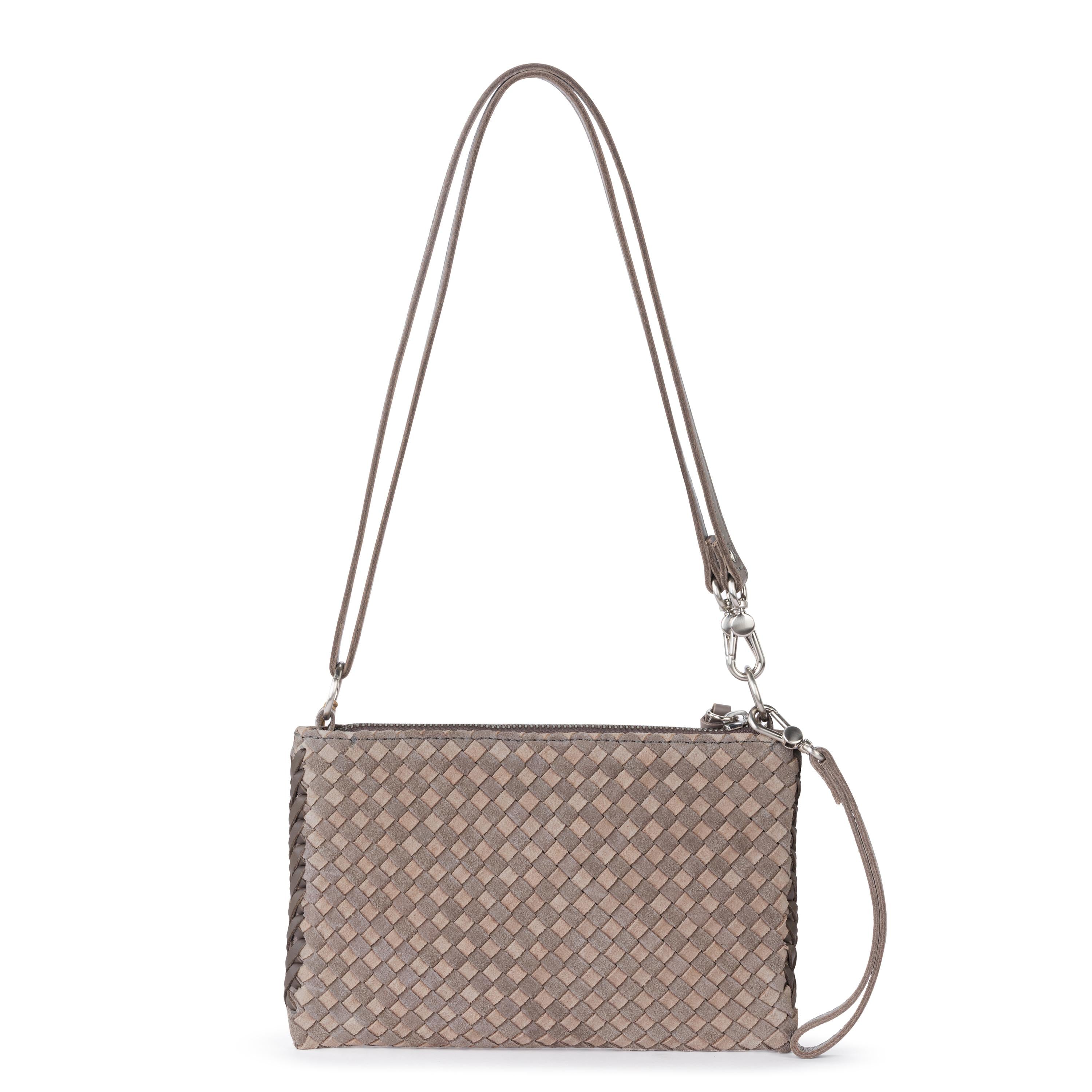 The Sak Vita Convertible Wristlet - Leather - Mushroom Suede Sand Suede Woven