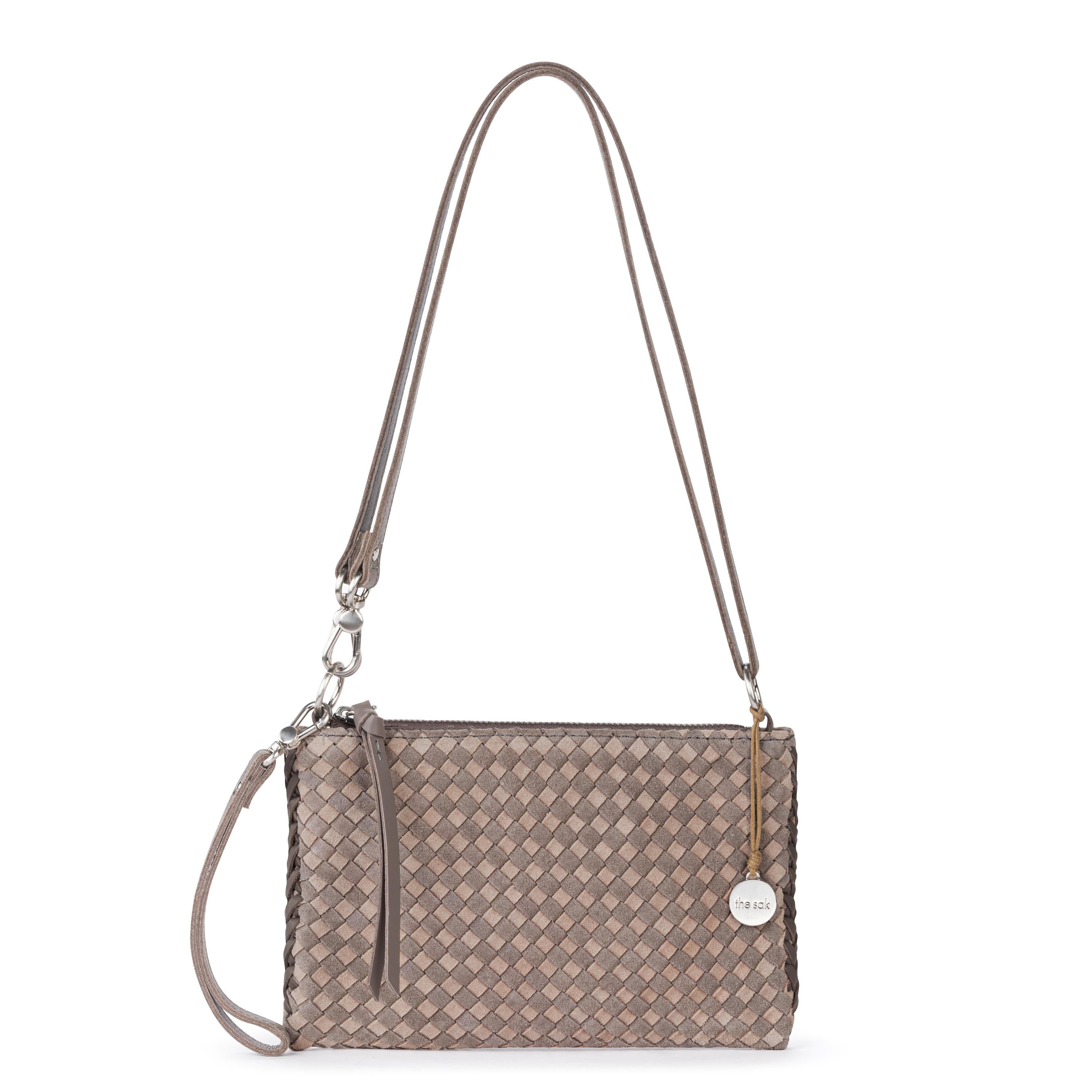 The Sak Vita Convertible Wristlet - Leather - Mushroom Suede Sand Suede Woven