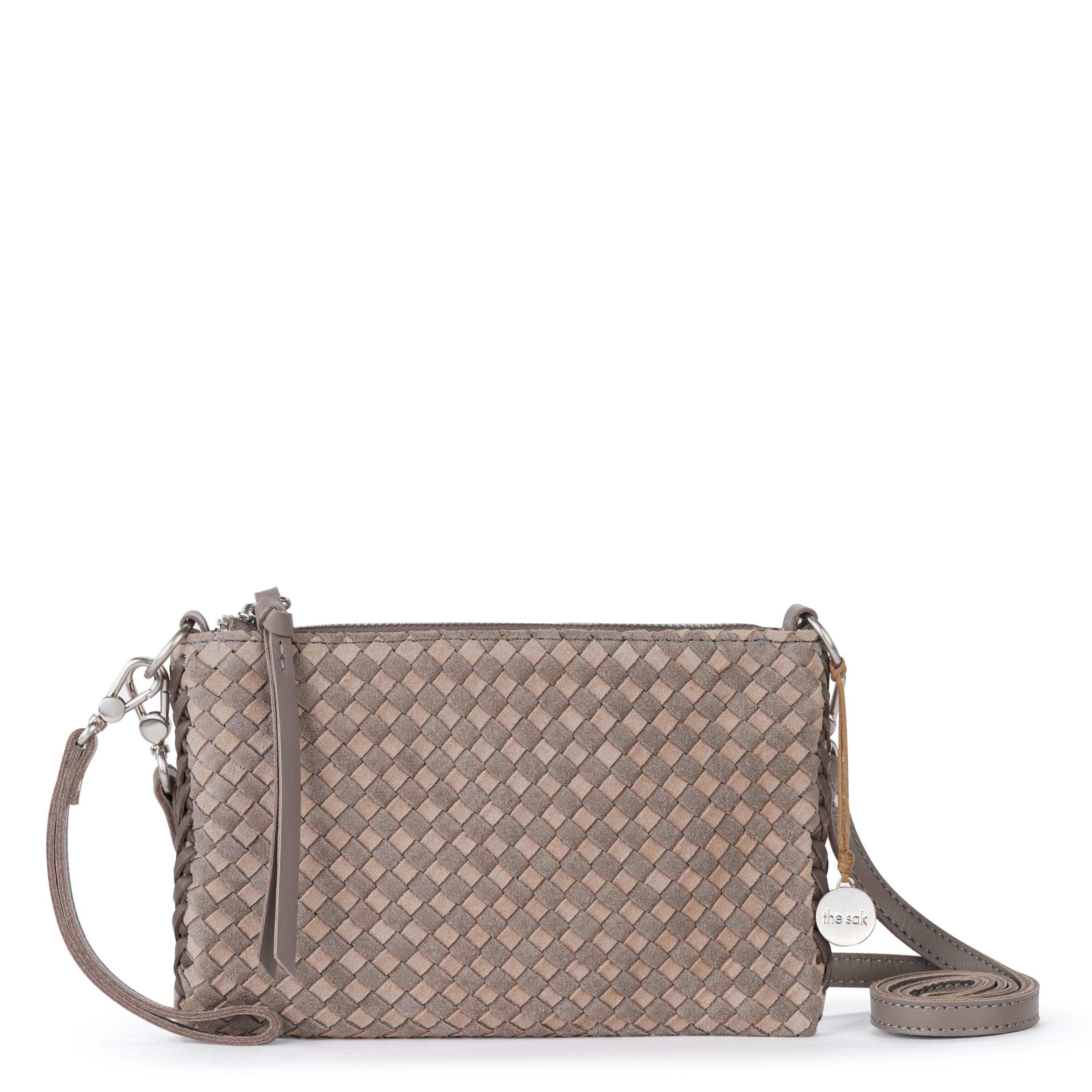 The Sak Vita Convertible Wristlet - Leather - Mushroom Suede Sand Suede Woven