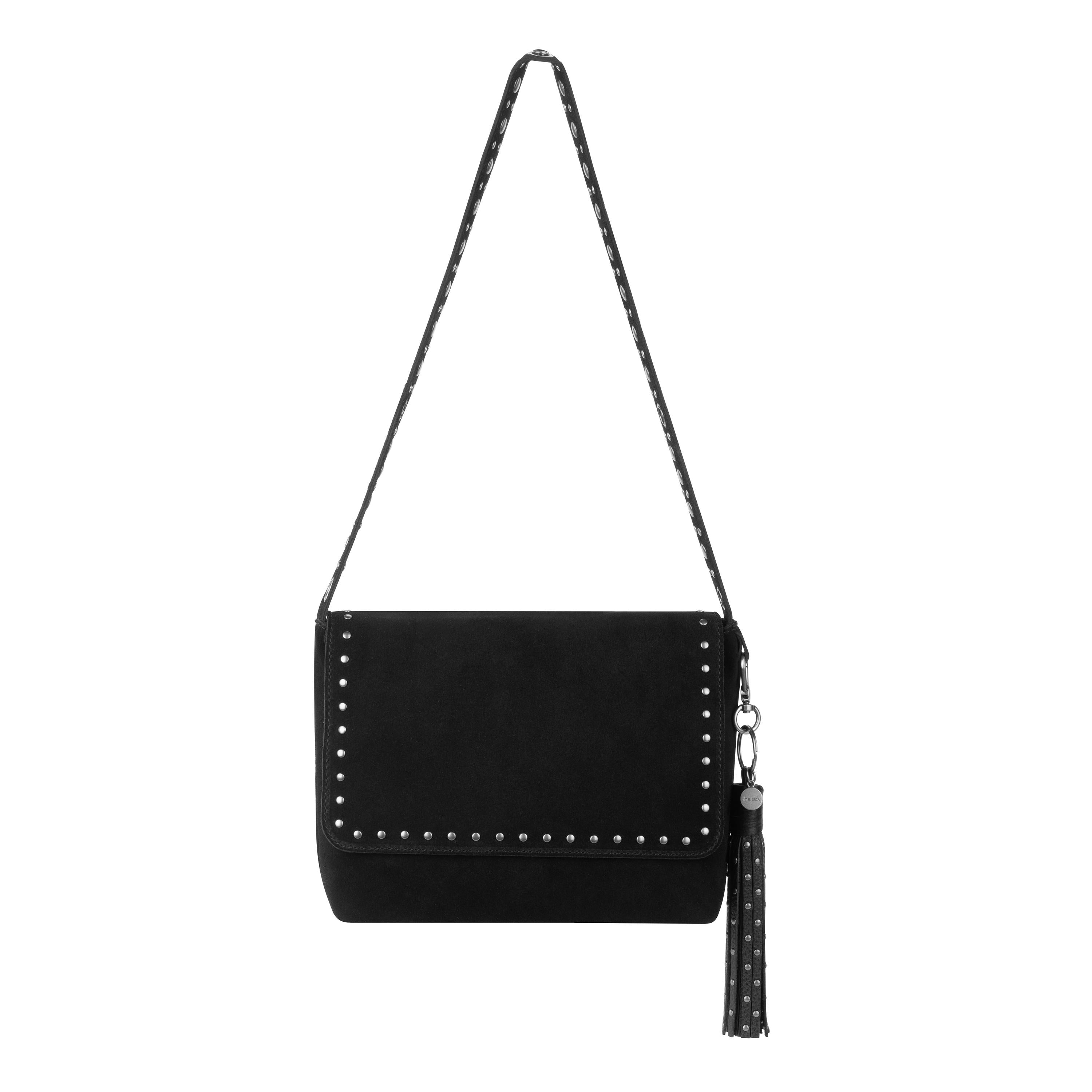 The Sak Birch Tassel Dangle - Leather - Black Silver Stud