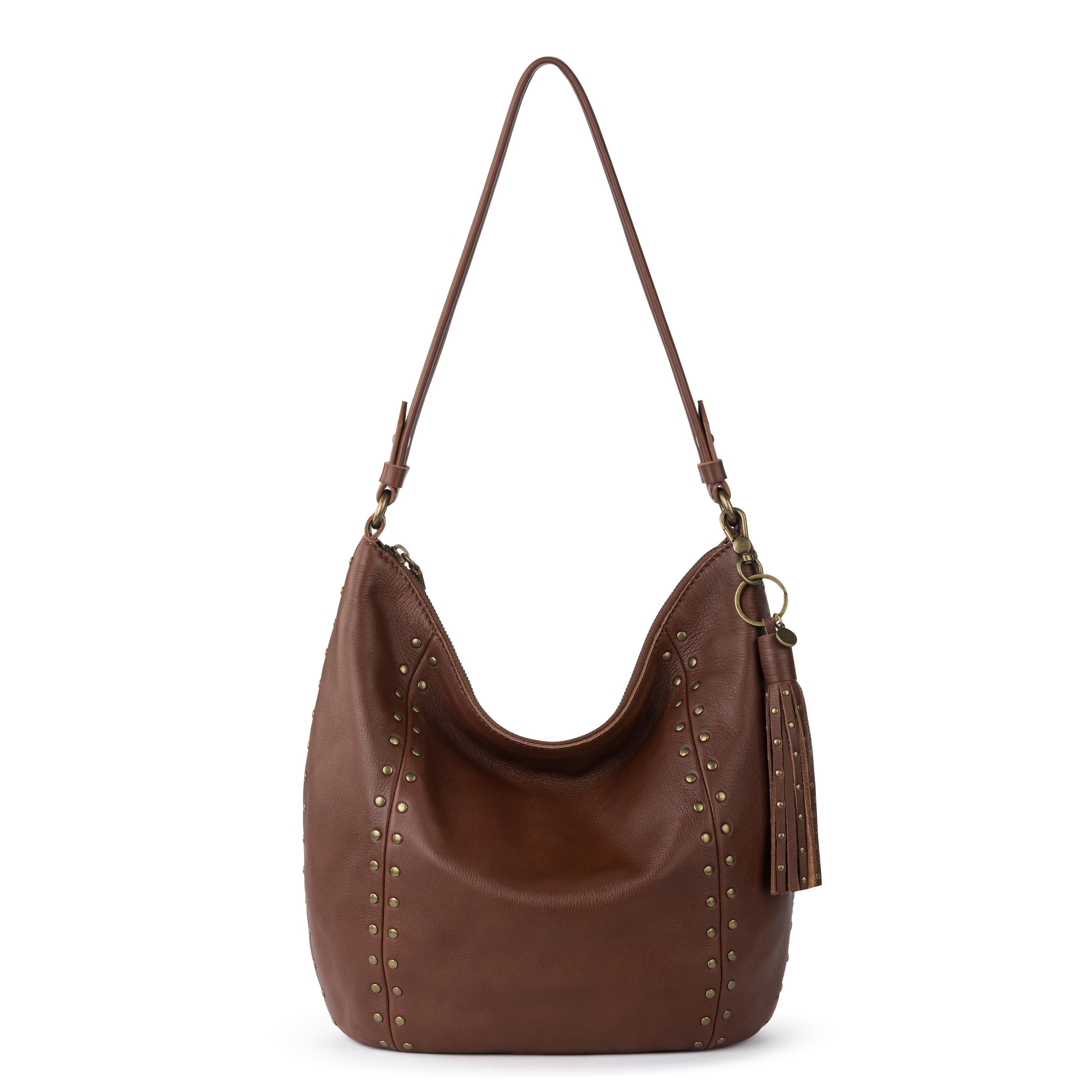 The Sak Birch Tassel Dangle - Leather - Whiskey Gold Stud