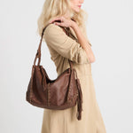 The Sak Los Feliz Hobo - Leather - Whiskey Gold Stud