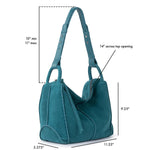 The Sak Los Feliz Hobo - Leather - Deep Teal Suede