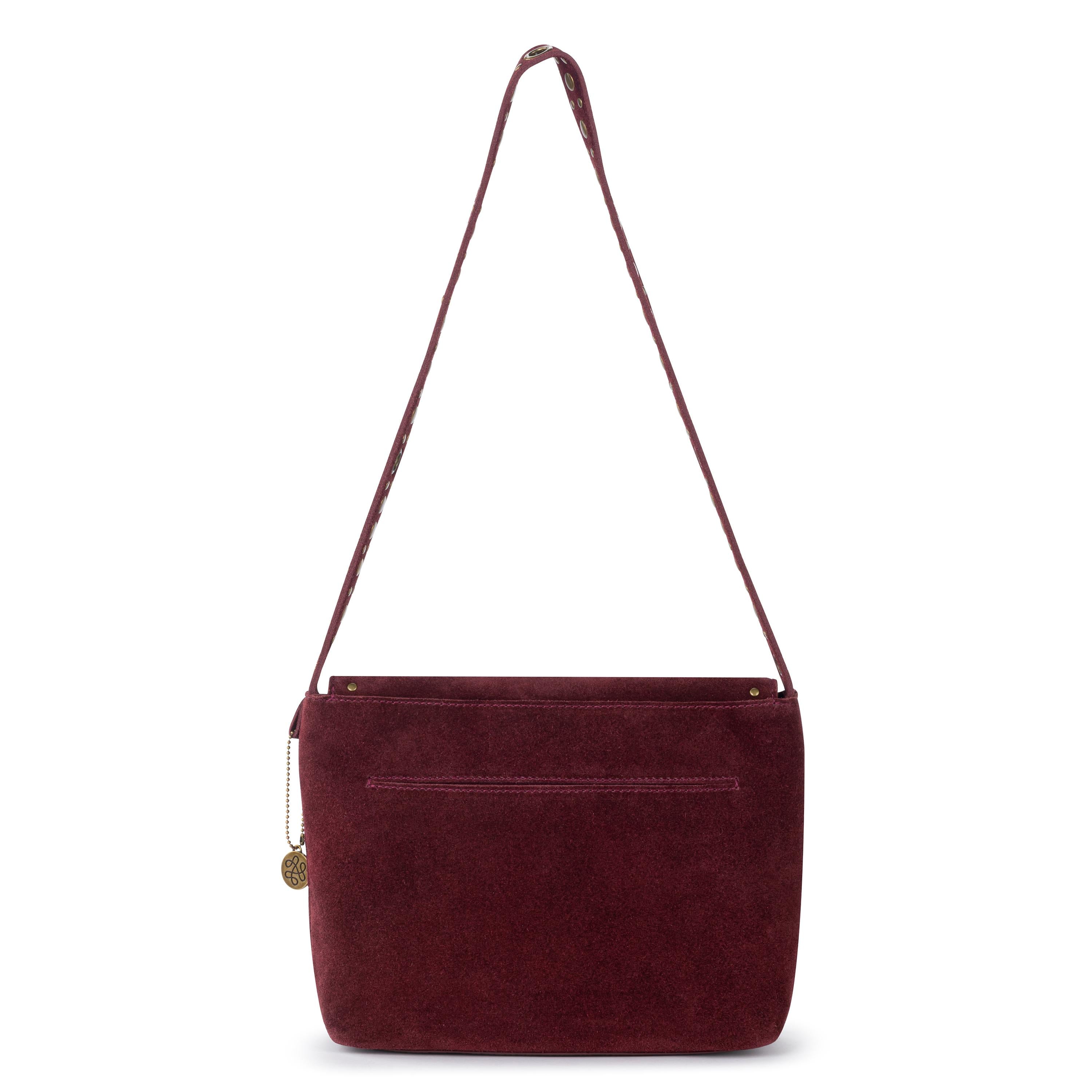 The Sak Marlow Flap Shoulder - Leather - Black Cherry Suede Belt