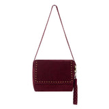 The Sak Marlow Flap Shoulder - Leather - Black Cherry Suede Belt