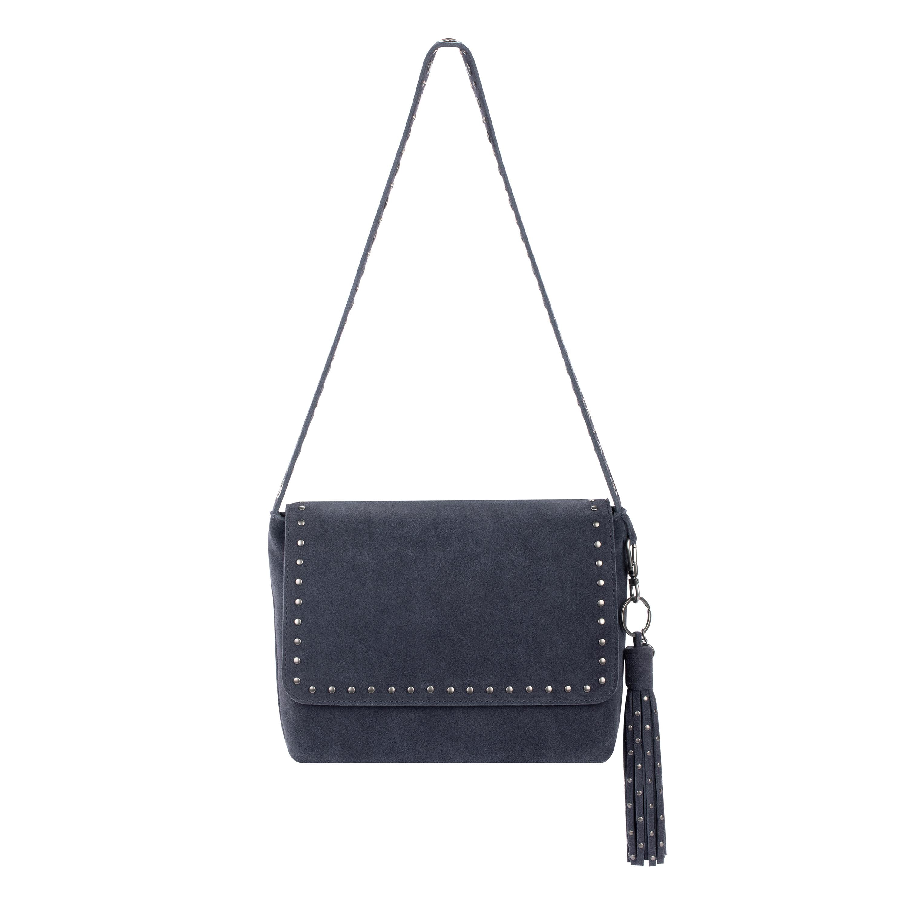 The Sak Marlow Flap Shoulder - Leather - Storm Grey Suede Belt