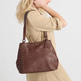 The Sak Melrose Satchel - Leather - Whiskey Gold Stud