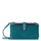 The Sak Iris Smartphone Wallet - Leather - Deep Teal Suede