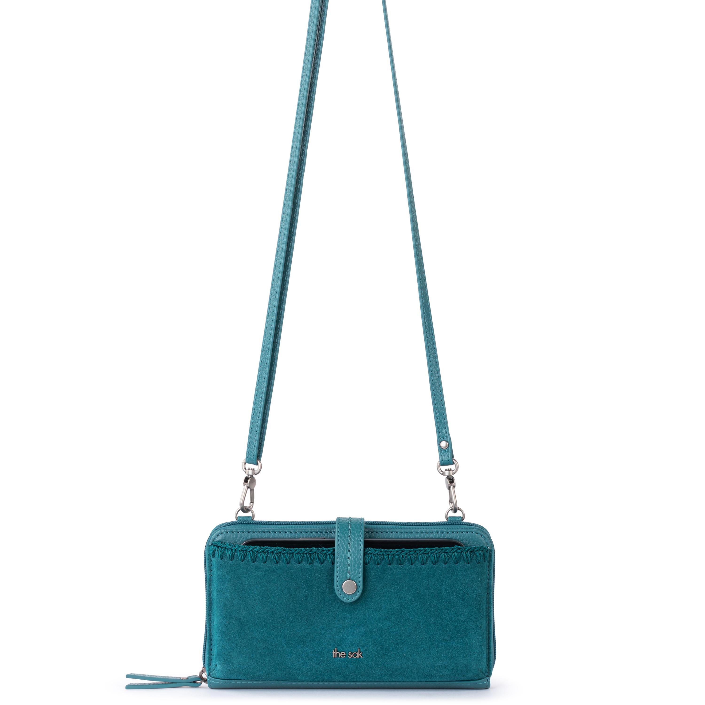 The Sak Iris Smartphone Wallet - Leather - Deep Teal Suede