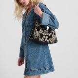 The Sak Banyan Hobo - Canvas - Black and White Shadow Floral