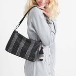 The Sak Lumi Crossbody - Straw - Black Metallic Woven