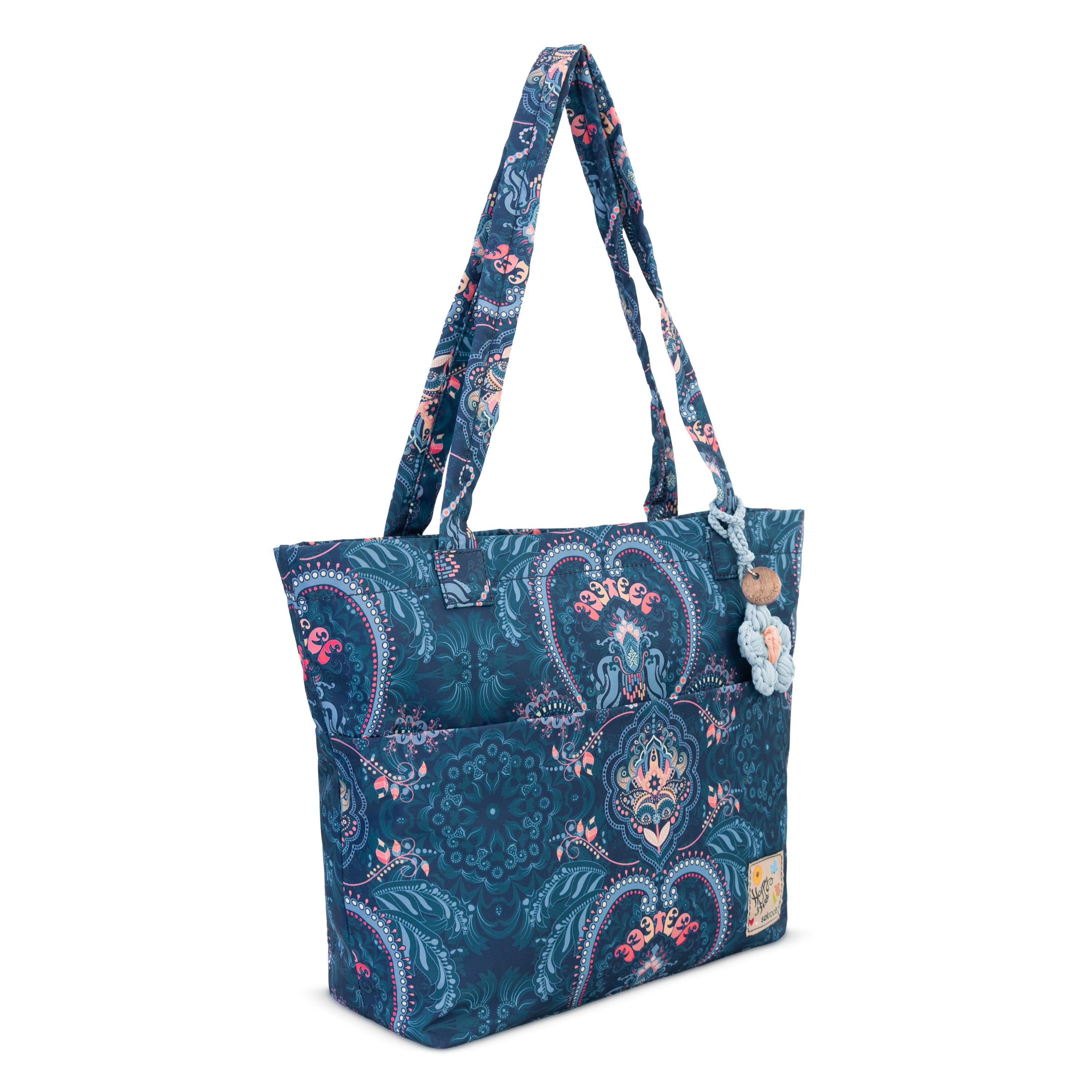 Sakroots Banyan Shoulder Tote - EcoTwill - Midnight Damask