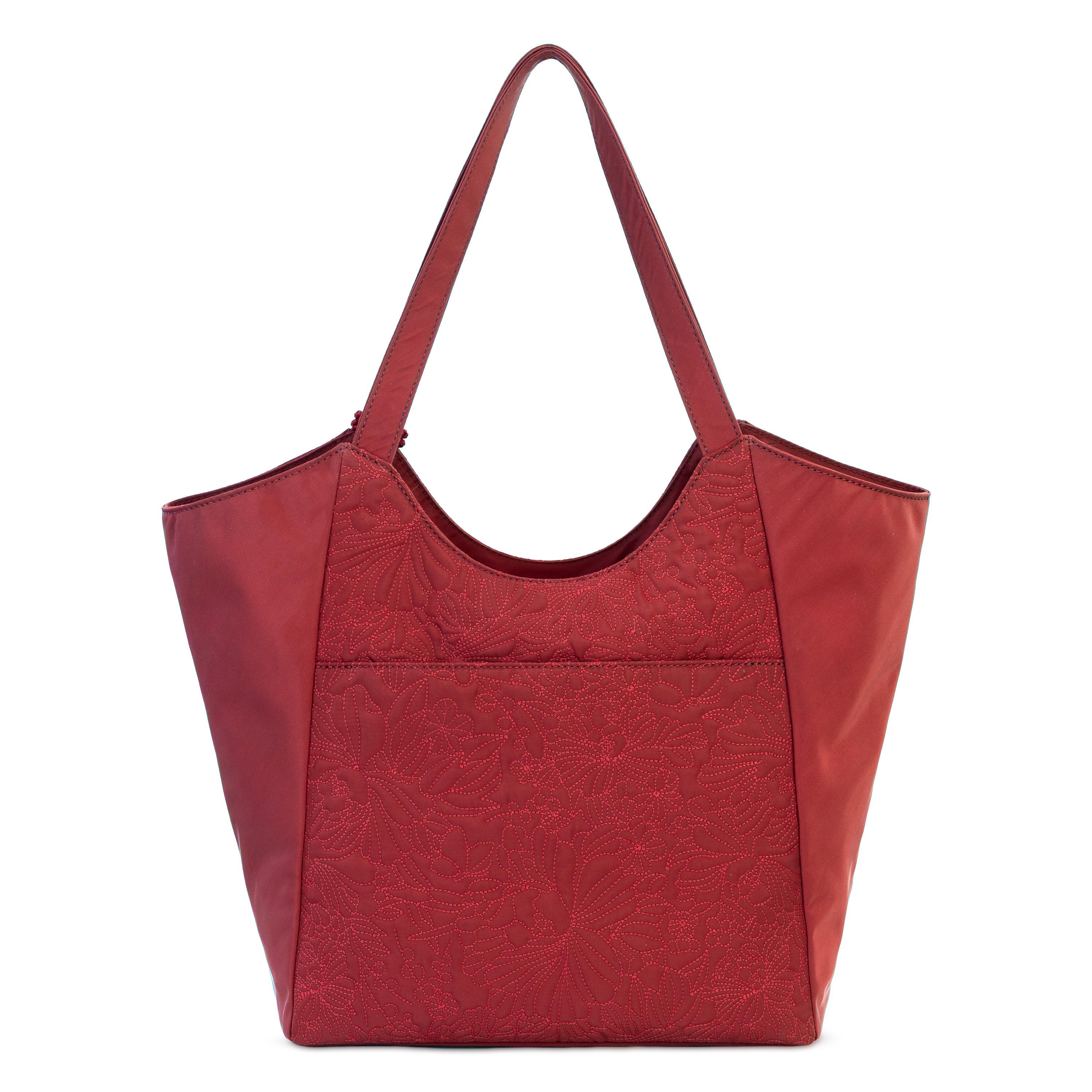 Sakroots Roma Large Tote - EcoTwill - Crimson Flower Blossom Quilted