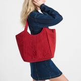 The Sak Roma Large Tote - EcoTwill - Crimson Flower Blossom Quilted