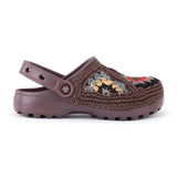 The Sak Bolo Clog - Hand Crochet - Walnut Patch