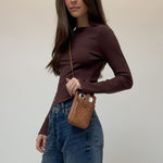 The Sak Silverlake Smartphone Wallet - Leather - Tobacco Floral Embossed