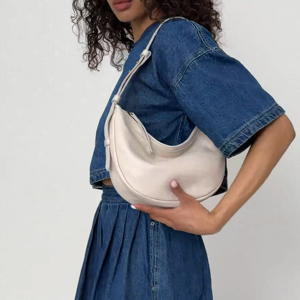 The Sak Tess Shoulder Bag - Leather - Stone