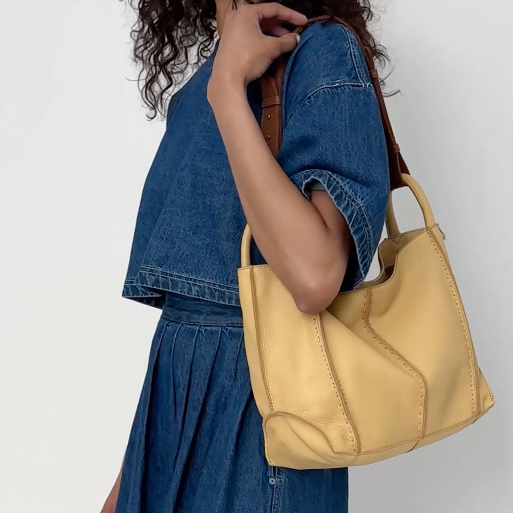 The Sak Los Feliz Medium Tote - Leather - Buttercup