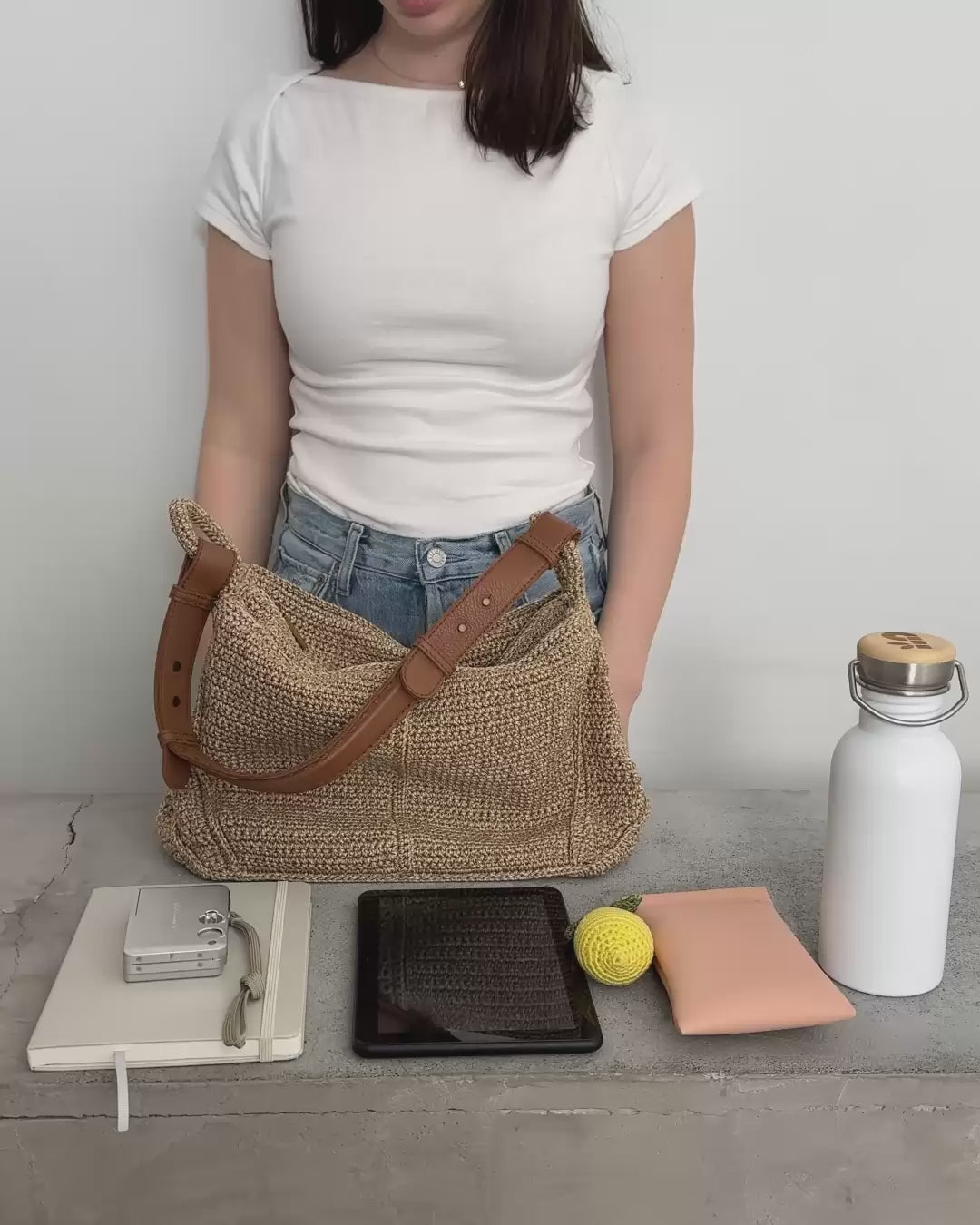 The Sak Los Feliz Hobo - Hand Crochet - Bamboo Static