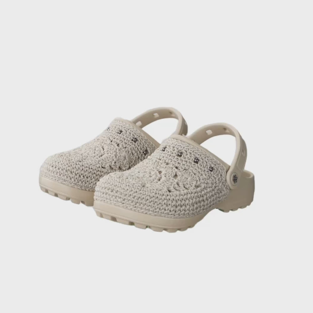 The Sak Bolo Eva Clog - Hand Crochet - Natural Medallion
